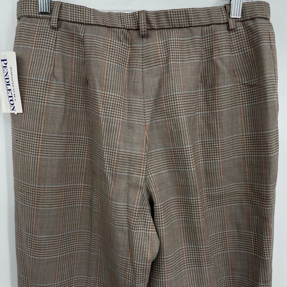 NWT PENDLETON Vintage VTG Beige Plaid 100% Virgin Wool Dress Slacks Size 12 - Picture 4 of 7